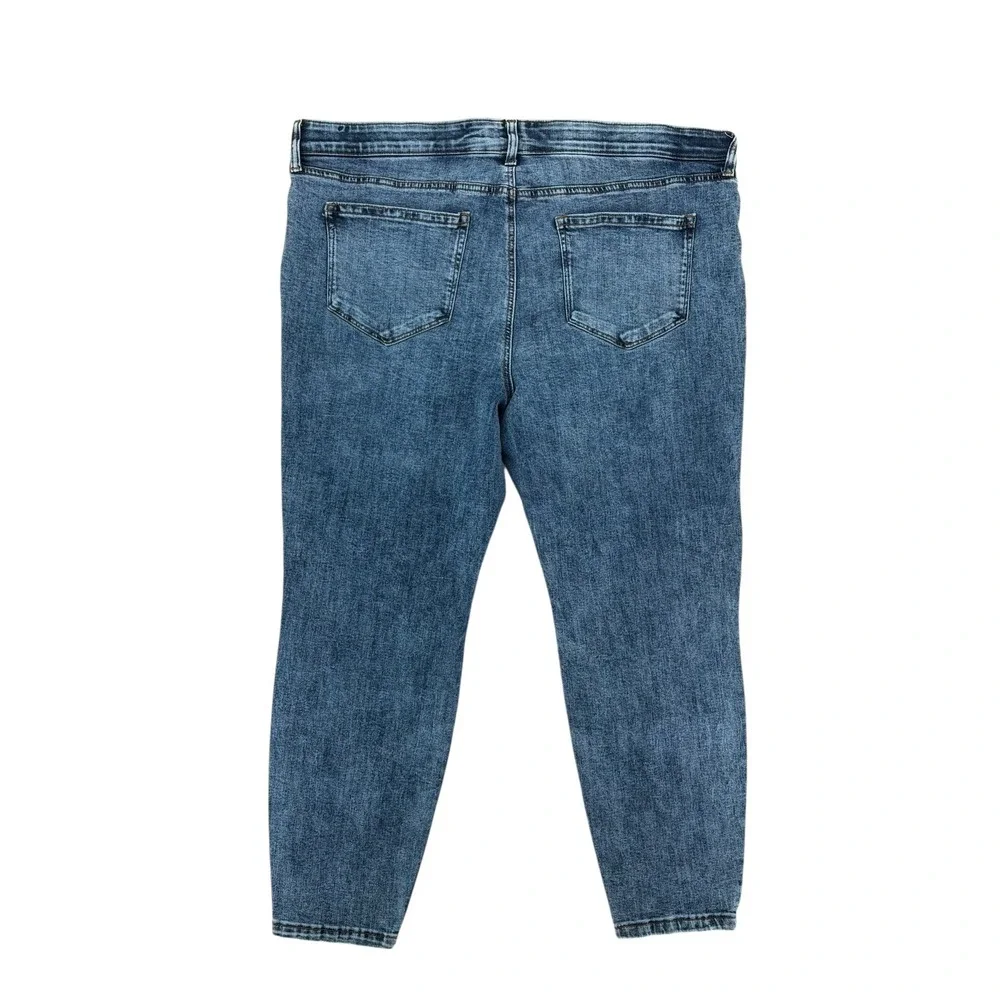 SONOMA Goods For Life Women's 18W‎ Blue Wash Denim Jeans Elastic Waist Ankle